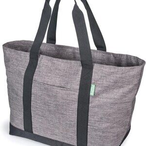 Large Tote Bag Women Men Canvas Polyester Zipper Organizer Work Travel